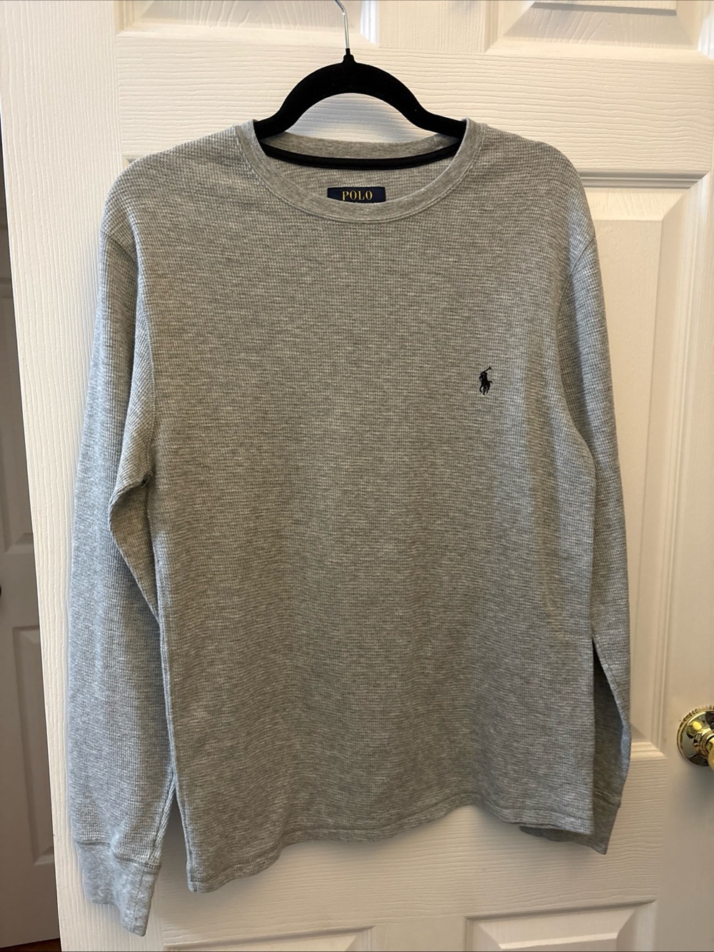 Polo by Ralph Lauren Gray Thermal Top with Navy Label